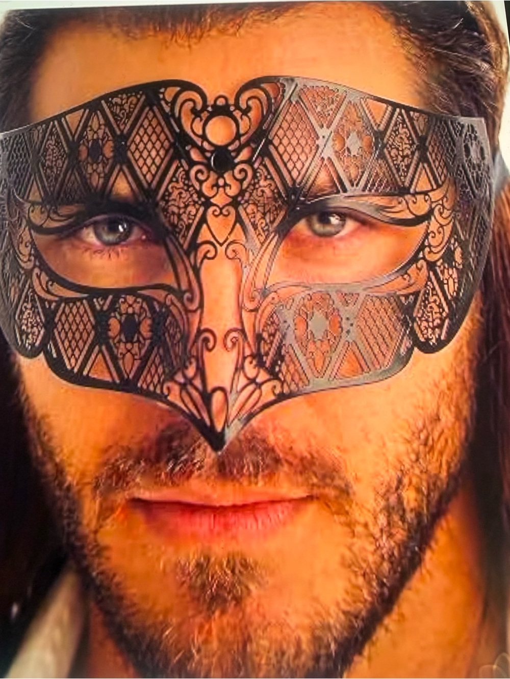 Black Lace Masquerade Eye Mask for Men